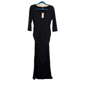 Nwt Motherbee Maternity long quarter sleeve navy dress size Medium.